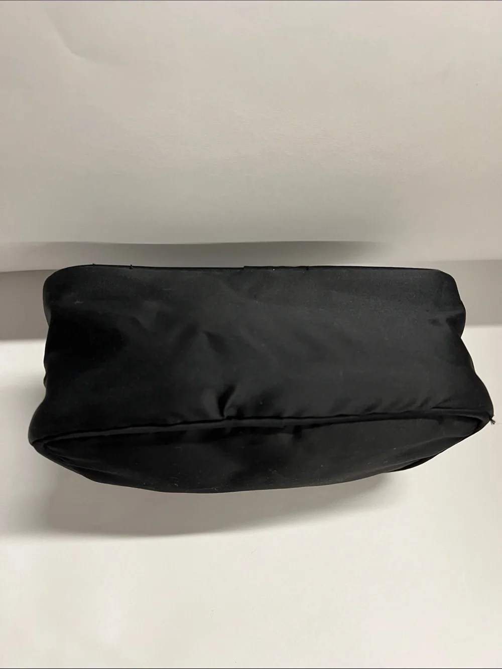 Giorgio Armani Parfums Black Satin Cosmetics Zip Clutch Pouch Bag - New